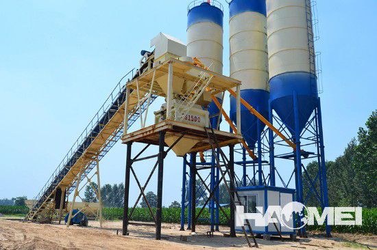 Concrete mixing station