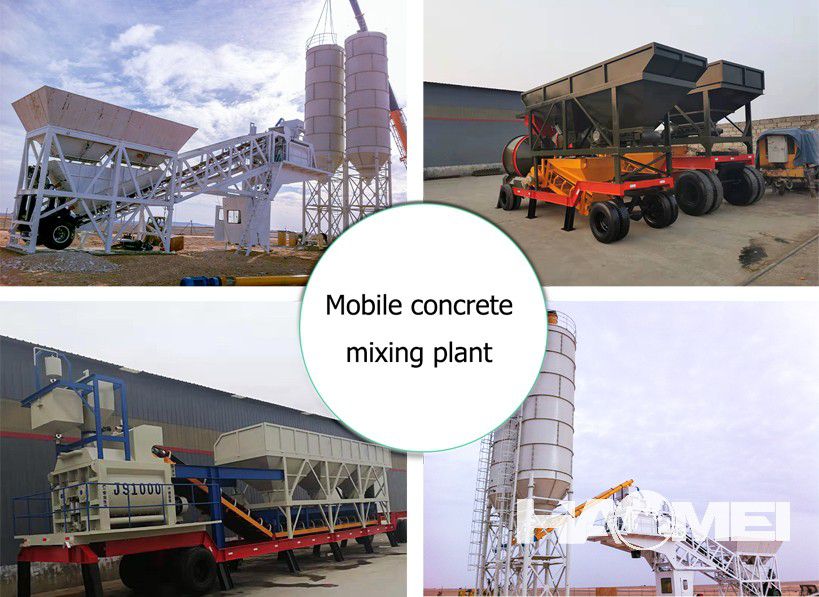 Mobile concrete mixing plant