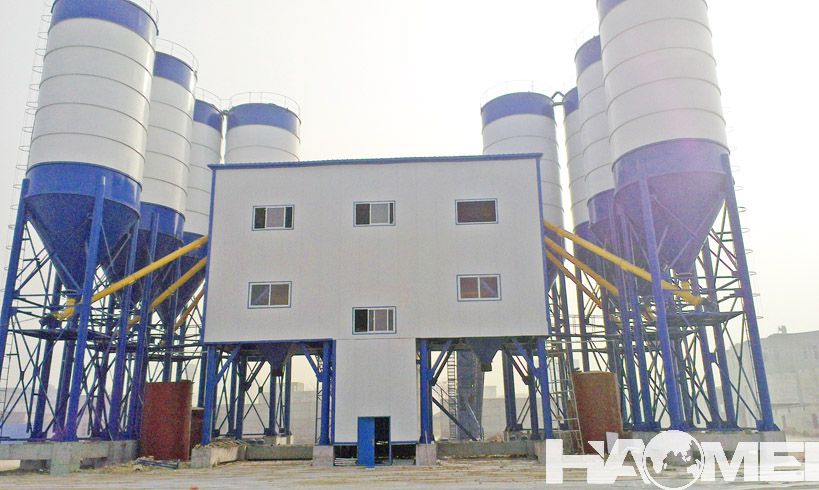 Double line concrete mixing station