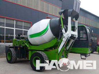 Mobile multifunctional self-loading concrete mixer truck