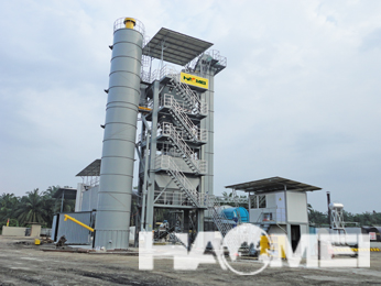 Forced batch asphalt mixing equipment