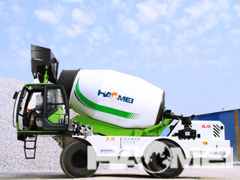 Composition of automatic feeding concrete mixer truck