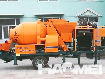 Concrete mixing and pumping machine