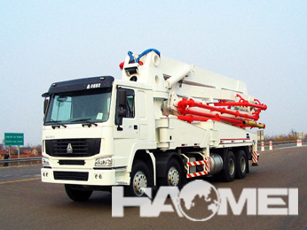 Concrete mixer truck delivery pump