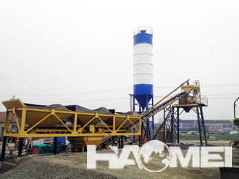 How much does a concrete mixing plant produce