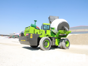 Self-loading mixer truck with multiple capacities to choose from