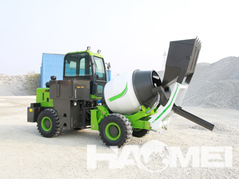 Automatic loading mixer truck for road construction