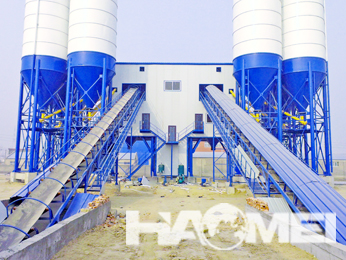 Double HZS180 concrete batching plant