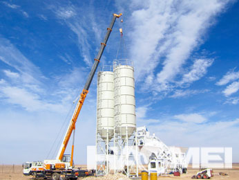 Mobile concrete plants for road and bridge construction